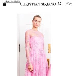 Christian Siriano long sleeve Cherry Blossom dress